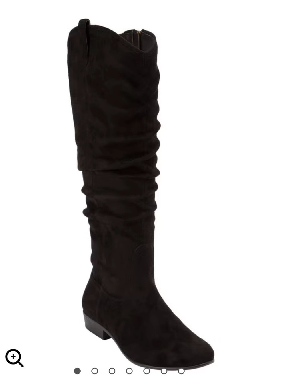 NWT! Tall Black Suede Slouch Knee-High Boot - Wide Calf